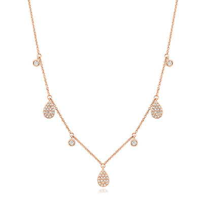 Pear Diamond Station Necklace - Miss Mimi