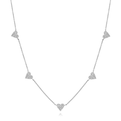 5 hearts diamond station necklace - Miss Mimi