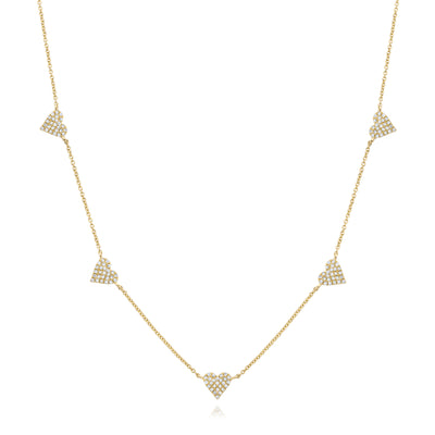 5 hearts diamond station necklace - Miss Mimi