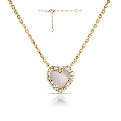 White Agathe Heart Necklace - Miss Mimi