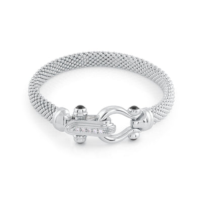 Timeless mesh bracelet with equestrian front clasp - Miss Mimi
