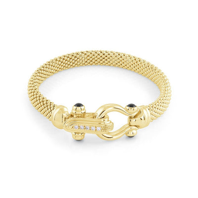 Timeless mesh bracelet with equestrian front clasp - Miss Mimi