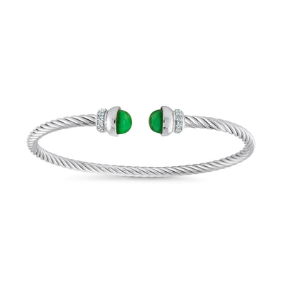 Green Emerald Twist cable bangle - Miss Mimi