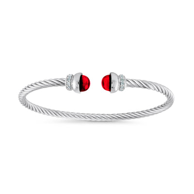 Red Twist cable bangle - Miss Mimi