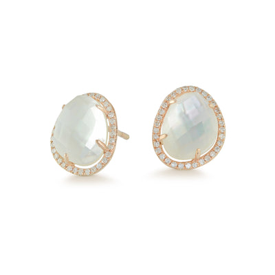 Mother of Pearl and Topaz doublet Stud - Miss Mimi