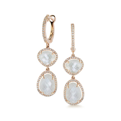 Asymmetric white topaz double drop - Miss Mimi