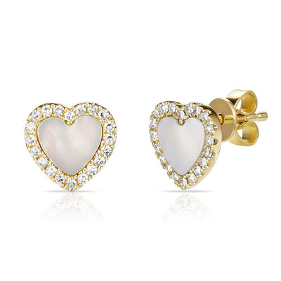 White agathe heart earrings - Miss Mimi