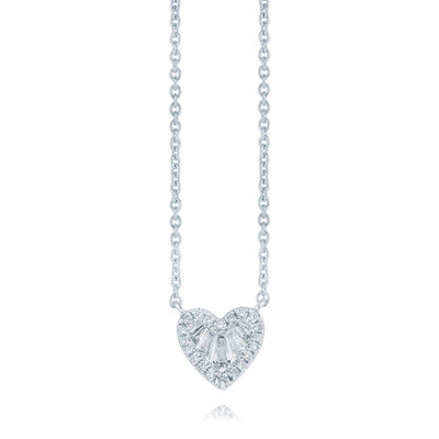 Diamond baguette heart necklace - Miss Mimi